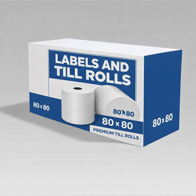 100 Rollen 80x80mm Thermo Bonpapier Kassenrolle Epos Klemmen | SCHNELL N GRATIS