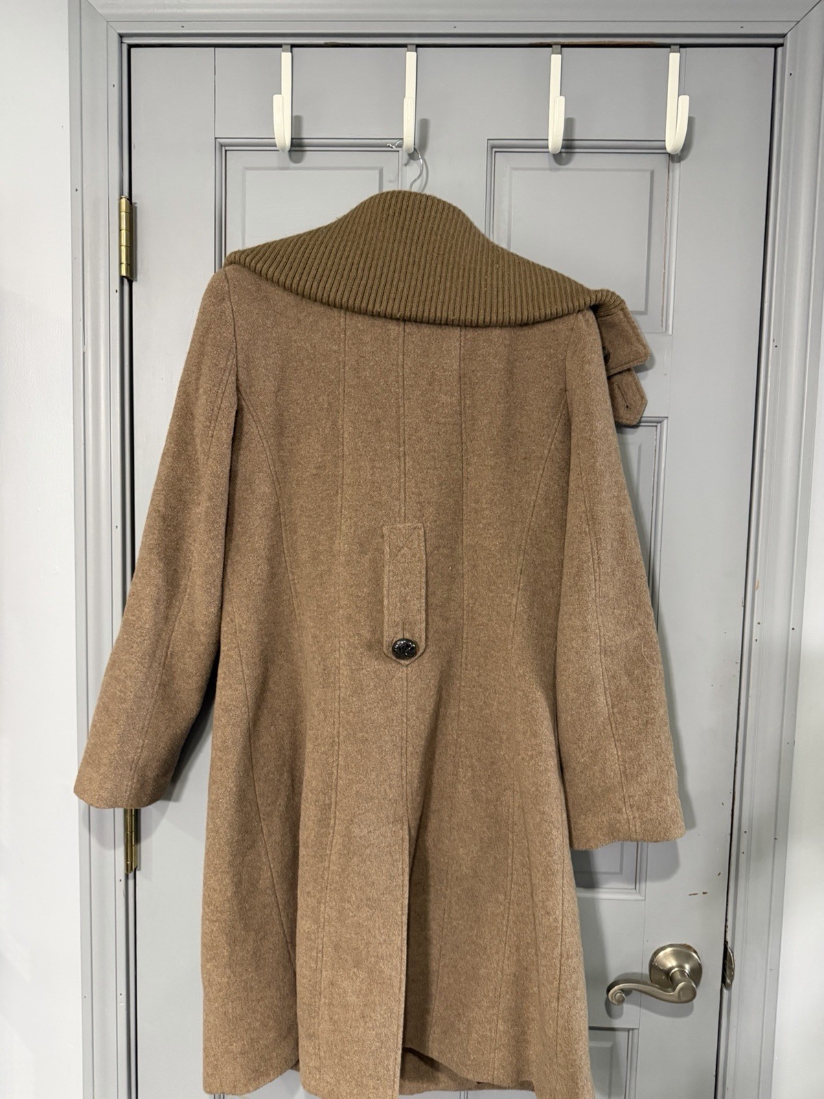 Vintage Calvin Klein Wool Coat Womens 10 Double Breasted Belted 1970s 80s thumbnail 5