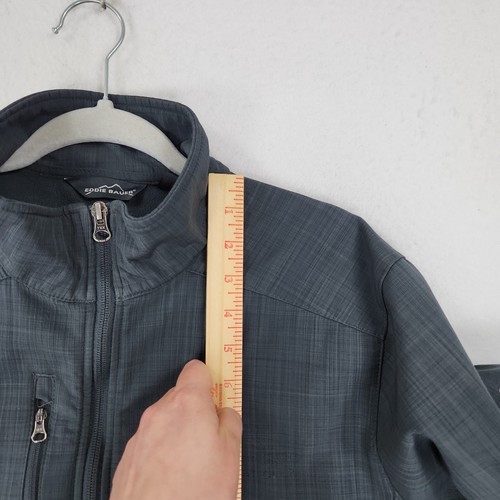 Eddie Bauer Jacket Mens Large Gray Shaded Crosshatch Soft Shell Full Zip Casual - Picture 7 of 16