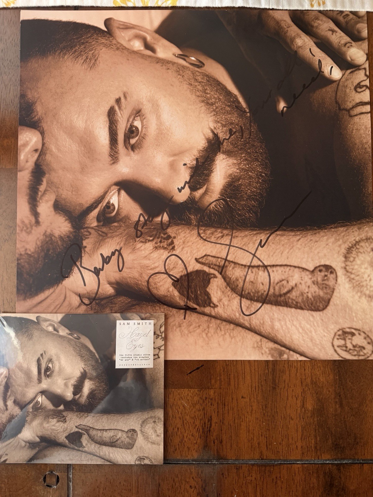 Sam Smith SIGNED AUTOGRAPHED Personalized Hazel Eyes Art Card + New CD