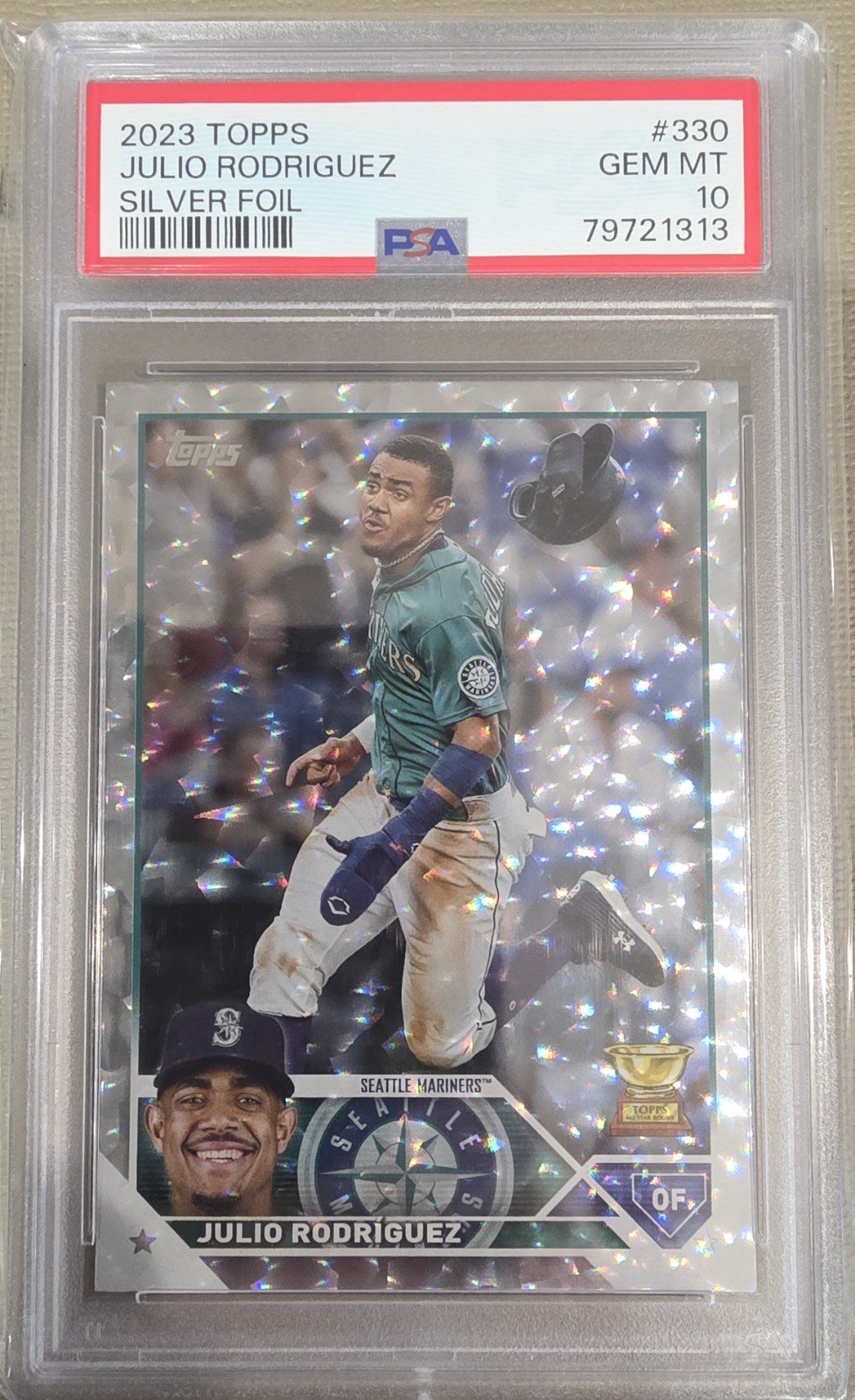 2023 Topps #330 Julio Rodriguez Silver Foil PSA 10  -Seattle Mariners 