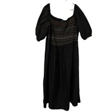 Old Navy Womens Dark Cottagecore Peasant Smocked Midi Dress Size 2X Prairie Boho