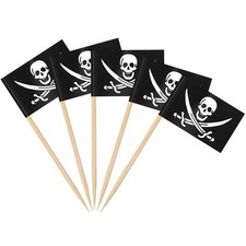 AhfuLife Pirate Flag Toothpicks - 100 Pcs Sword Toothpicks, Mini 100,