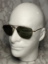 Vtg AO American Optical 1/10 12K GF Gold Aviator Sunglasses 58mm Cable 6 1/2