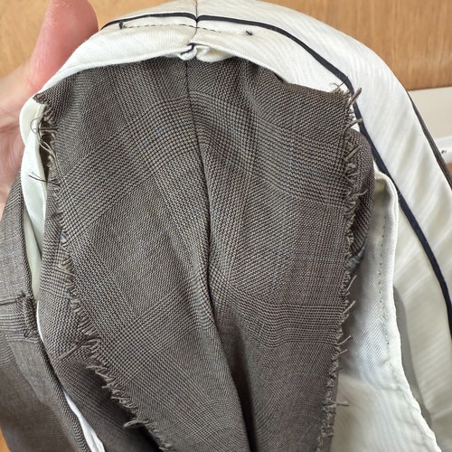 Lauren Ralph Lauren Suit Mens 44R Taupe Glen Check 2 Button Wool Pants 35x28 - Picture 20 of 21