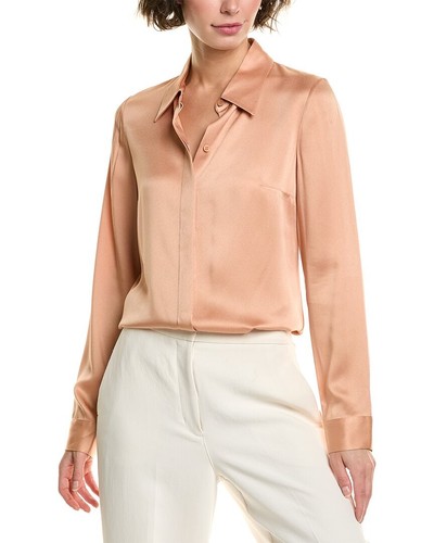 Michael Kors Collection Hansen Techno Charmeuse Shirt Women's Pink 4