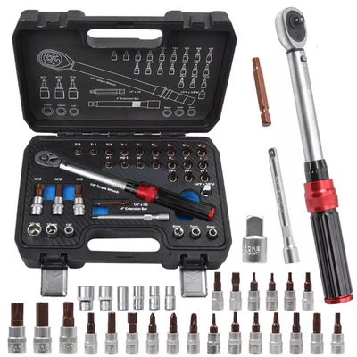32Pcs 1/4'' Drive Click 5-25Nm Torque Wrench Set Professional Tools Bicycle Car