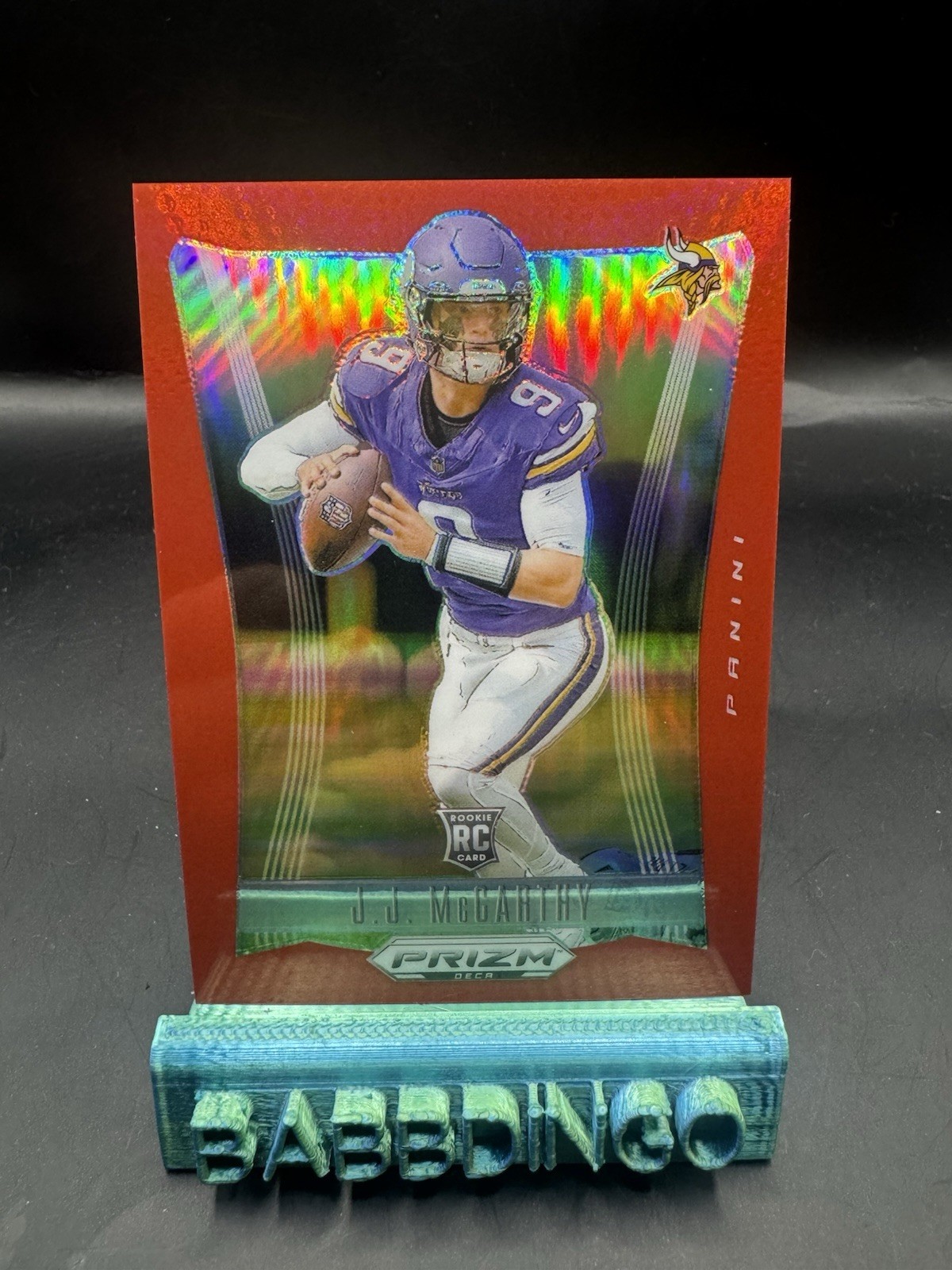 2024 Panini Prizm Deca- J.J. McCarthy Red Prizm RC /199 #203