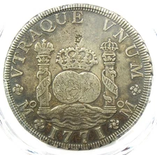 1771 Mexico Pillar Dollar 8 Reales Silver Coin (8R) - Certified PCGS XF Details