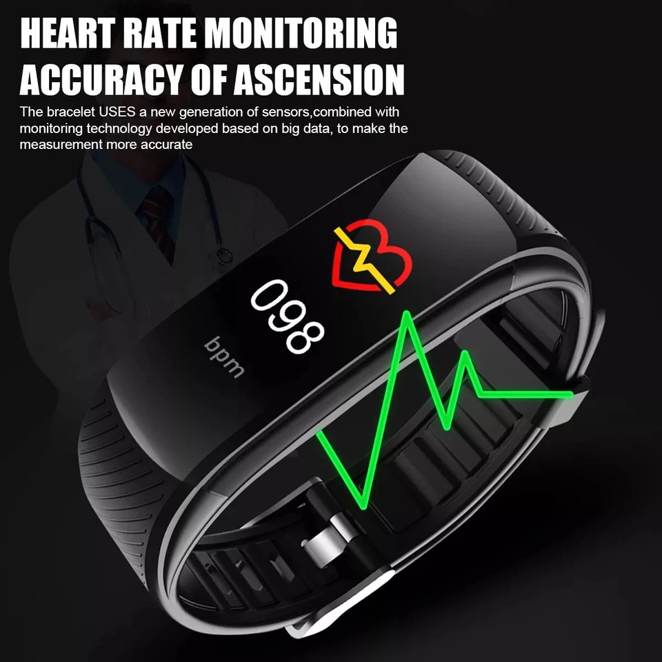 Fitness Smart Watch Activity Tracker Heart Rate For Women Men Oxygen BP Monitor - Image 4 of 4