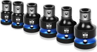 6x Schlagbit Halter Adapter Set 1/2 3/8 1/4 Zoll Vierkant auf 1/4 Sechskant Bith