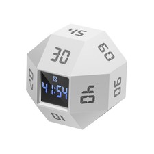 Mini 12-Sided Cube Timer with Preset Countdowns of 1-3-5-10-15-20-25-30-45-60...