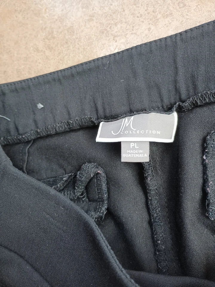 JM Collection女式黑色弹力裤PL小号27.5英寸舒适腰围 — 第 2/3 张图片