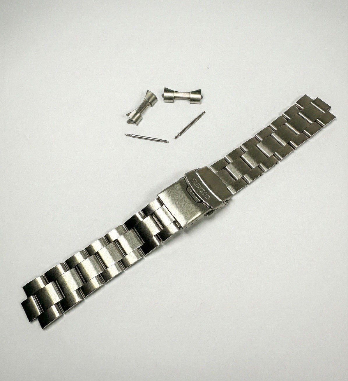 20mm Seiko Oyster Bracelet Stainless Steel Watch Strap | Curved Lug Ends Band