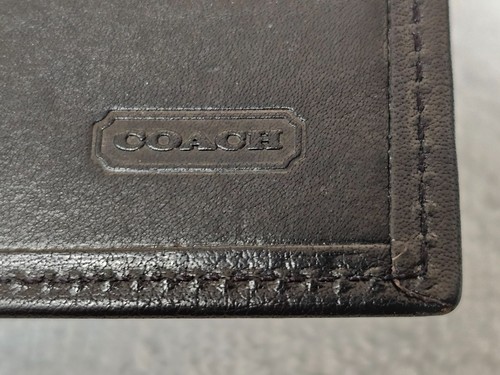 Vintage Coach Water Buffalo Leather Bifold Wallet NIB w/ Box Black USA - Picture 5 of 13
