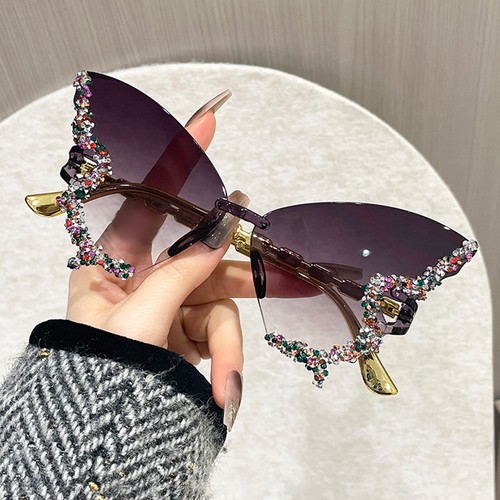 Occhiali da sole farfalla occhiali da sole viola blu sunglasses per donna donna tonalità - Foto 13 di 24
