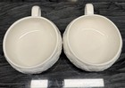 Vtg SECLA Portugal White Cabbage Leaf Soup Bowls Mugs - Set of 2 - MINT No Chips — photo 5