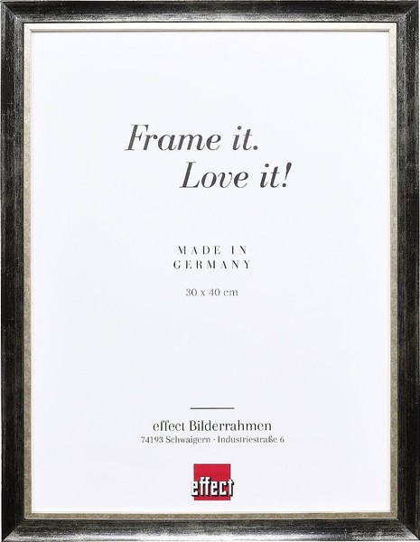 Effect Holz-Bilderrahmen Profil 40 Platin 24X30 Cm Museumsglas-image