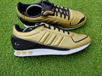 Adidas LA Trainer II Herren Sportschuhe, Gr. 10,5 UK Gold Schwarz #