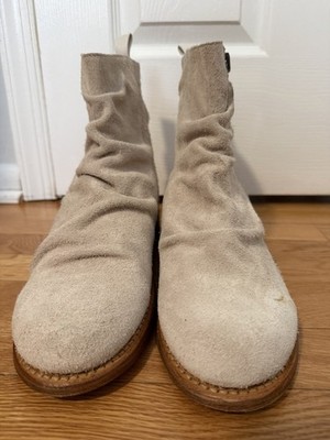 John Varvatos Size 10 Moto Zip Boot In China White Suede Leather PIC CONDITION