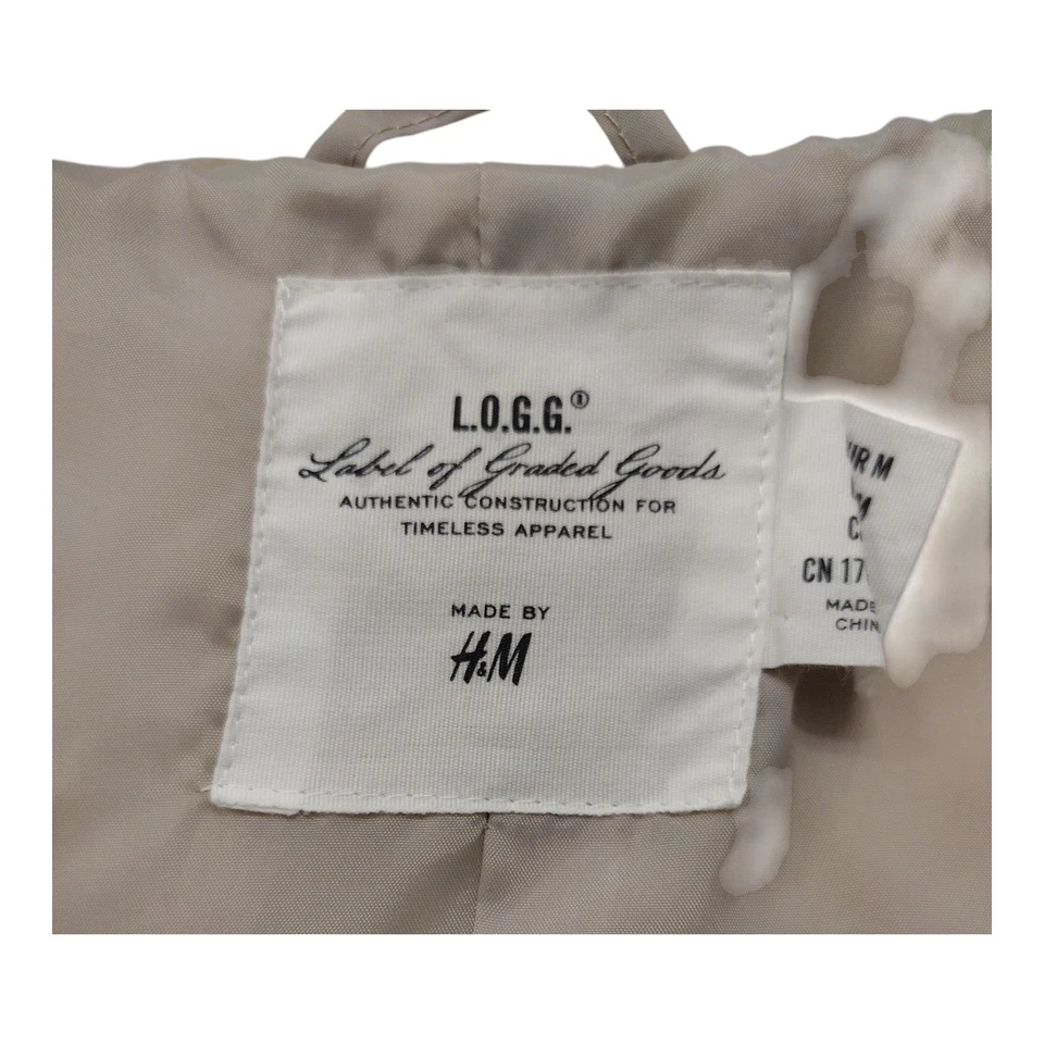 Chaleco de piel sintética H&M con cinturón para damas mediano marfil  Foto 3 de 4