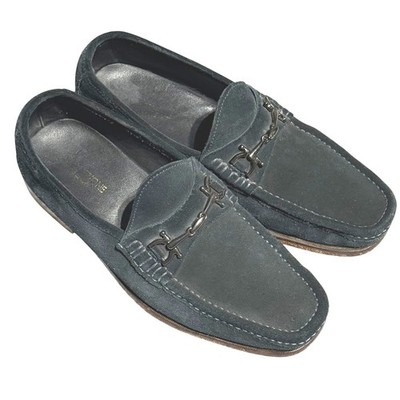 Marks & Spencer Collezione Mens Suede Bit Loafers Dark Navy Slip On Shoes