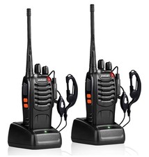 2 Pack Set Long Range Walkie Talkie Two Way Radio W Battery Charger  Earpieces