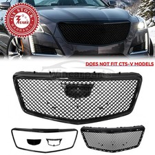 For 2014-2019 Cadillac Cts Sedan Front Bumper Upper Grille W Trim Glossy Black