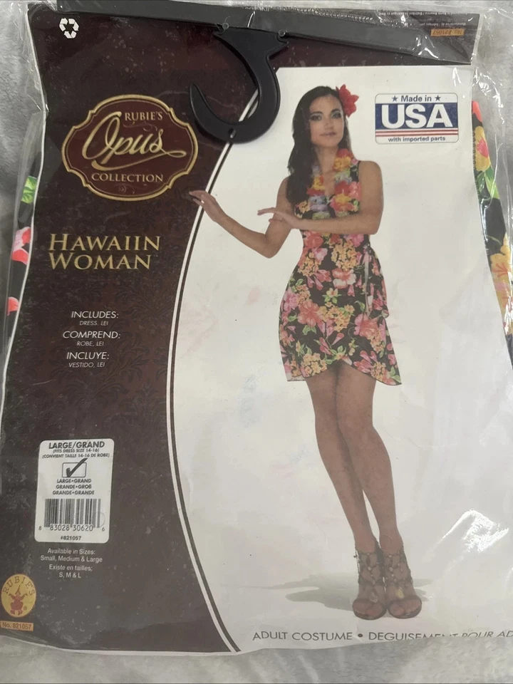 Rubie's Mujer Estándar Hawaiano Mujer, Grande Nuevo D3 Foto 4 de 4