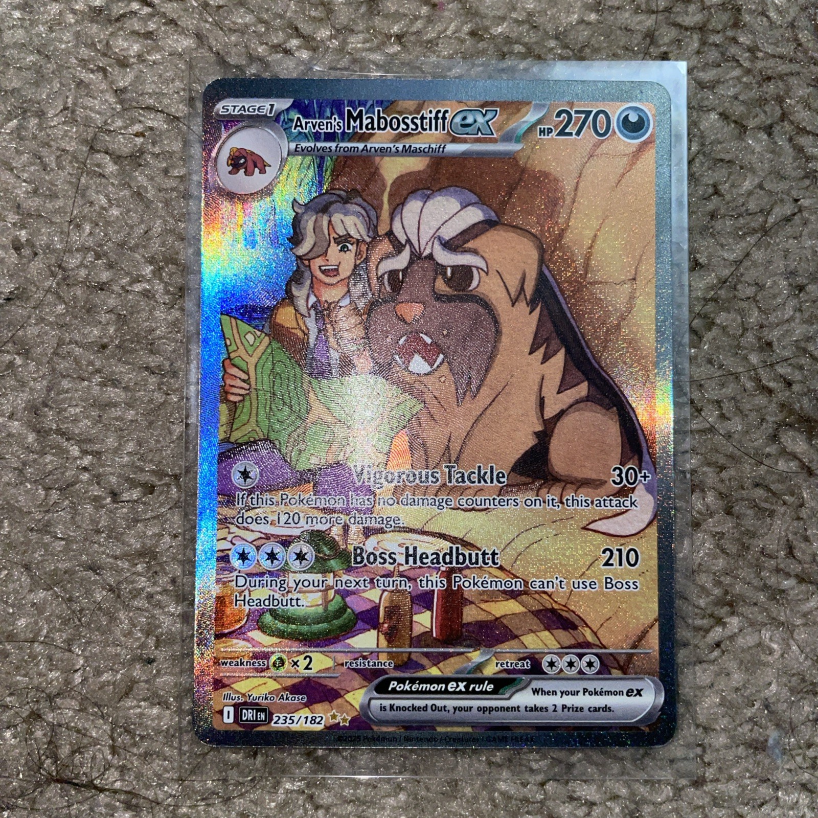 Arven's Mabosstiff ex 235/182 Holo Destined Rivals Pokemon NM Pack Fresh Gem? 