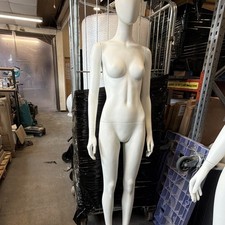 Female Full Body Faceless Abstract Mannequin Standing Matte White Plastic Hands