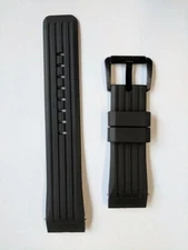 Bulova Men's 98B142 Black Rubber Band Watch Strap Black Buckle Replacement Band