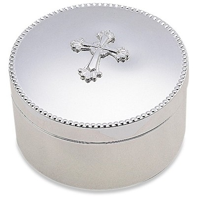 Reed & Barton Abbey Cross Silverplate Keepsake Box, 0.85 LB, Metallic Cross Box