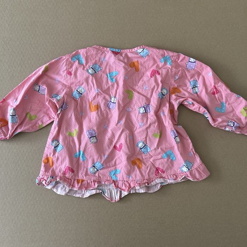 Vintage Amitie Pink Pajama Night Suit for Girls Pink Base Blue & Purple Sheeps - Picture 8 of 10