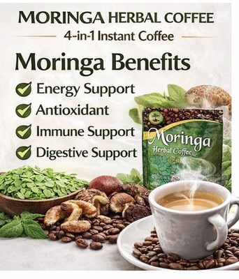 Moringa Herbal Coffee 4-in-1 22 Sachets Reishi Shiitake Nutrition