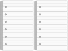 200 Sheets Blank Lined Paper Refill for 3 X 5 Binders 6 Ring Memo Paper Mini Rul