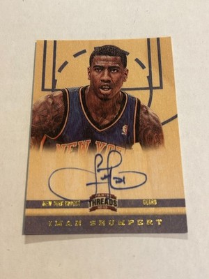 2012-13 Panini Threads Iman Shumpert Wood On Card Rookie Auto Knicks SP MS1