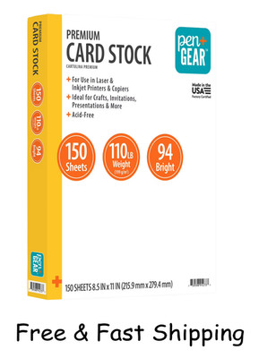 Premium White Index Card Stock, 8.5'' X 11'', 199 GSM, 150 Sheets