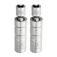 "2 StüCk ZüNdkerzen-SteckschlüSsel 3/8\\\" Antrieb 18Mm FüR Magnet-DüNnwand Silber"