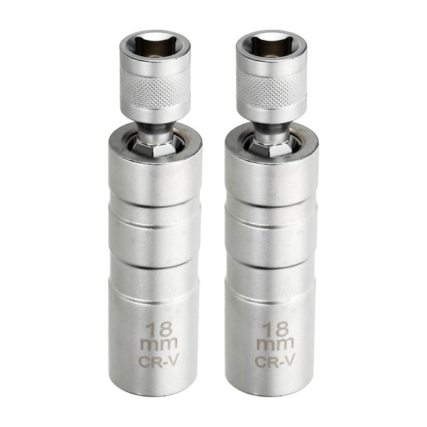 "2 StüCk ZüNdkerzen-SteckschlüSsel 3/8\\\" Antrieb 18Mm FüR Magnet-DüNnwand Silber"-image
