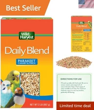 Daily Blend Bird Food for Parakeets, Canaries & Finches - 2 lbs Orange Flavor