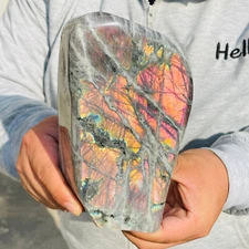 2010g Large Natural Purple Gorgeous Labradorite Freeform Crystal Display Healing