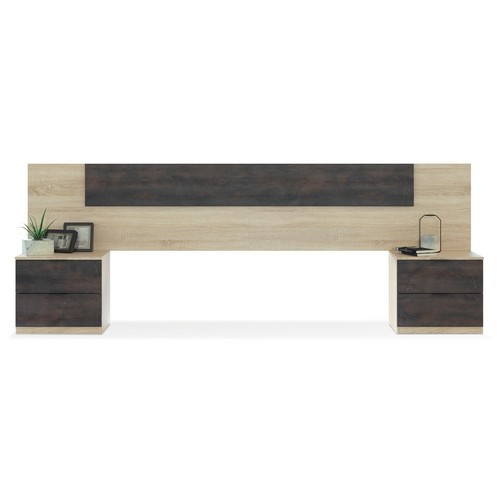 Cabezal y mesitas de noche, cabecero de matrimonio, mueble de dormitorio, Alaya - Imagen 5 de 23