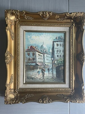 Rare Original GREGORY BURNS Oil on Canvas '' Burns Cityscape'' 