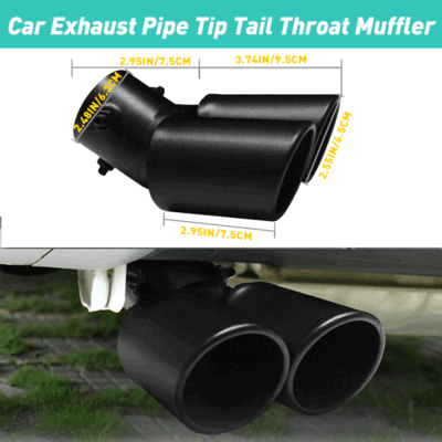 #ad 1 Black Car Stainless Steel Rear Exhaust Pipe Tail Muffler Tip Round Accessories $20.89
