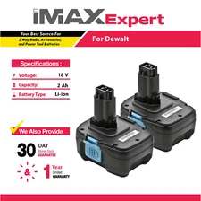 2x 18V 2Ah XRP Li-ion Battery for DeWalt DC9182, DC9181, DC9180