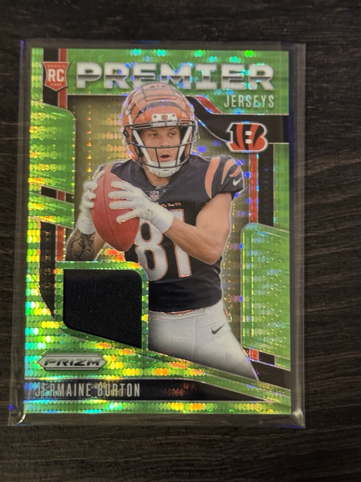 2024 Panini Prizm - Premier Jerseys Neon Green Pulsar #PJ-20 Jermaine Burton