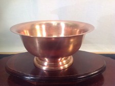 Vtg Solid Copper Footed Bowl By Coppercraft 9.25"X4.5" Made In USA