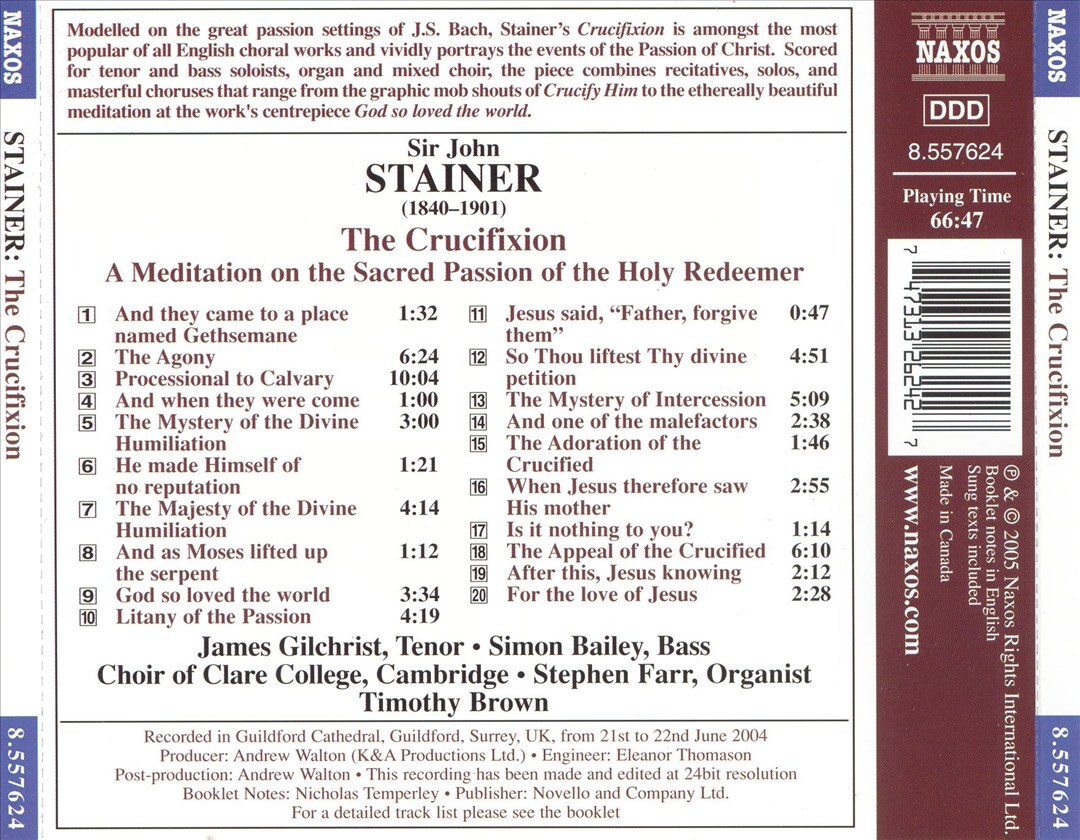 Clare College Choir Cambridge Stainer The Crucifixion New CD