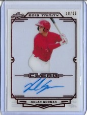 2019 Leaf Trinity NOLAN GORMAN Clear Acetate Red Foil Auto 10/15 Cardinals